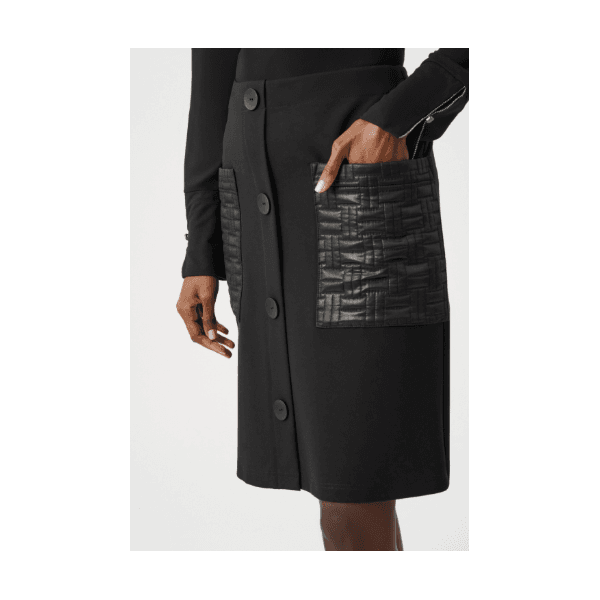 Joseph Ribkoff Heavy Knit Skirt with Quilted Pockets