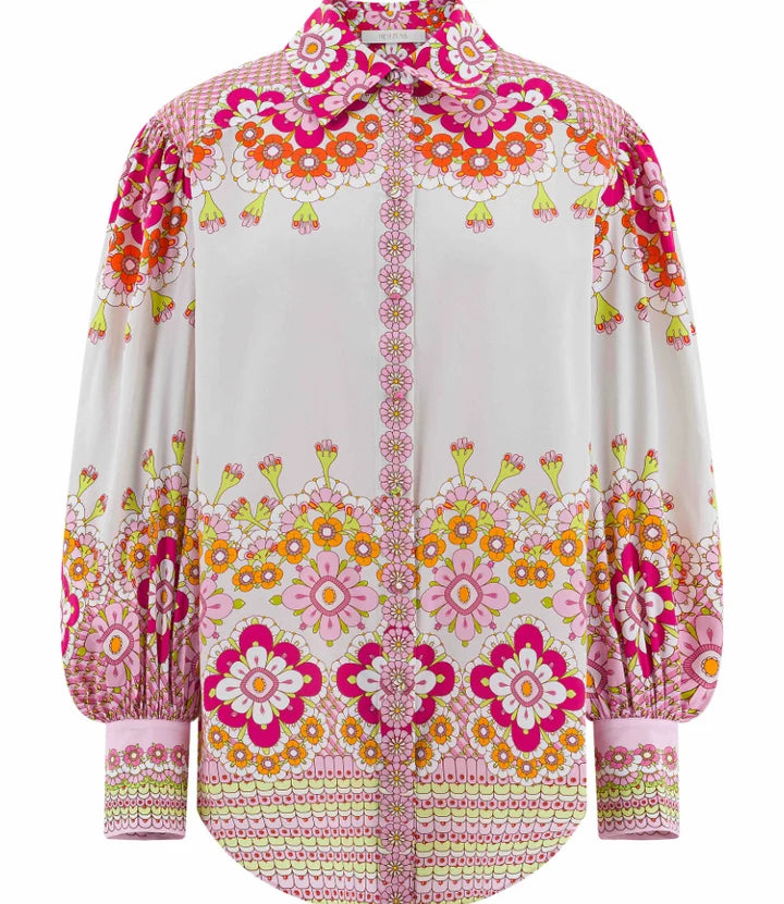 Herzens Rose Floral Silk Blouse