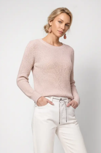 Monari Fine Knit Jumper with Classic Round Neck