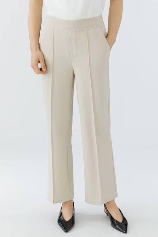 Oui Cropped Wide-Leg Trousers