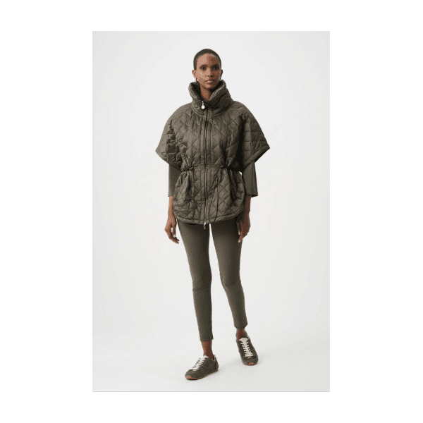 Joseph Ribkoff Quilted Shawl Neck Boxy Vest