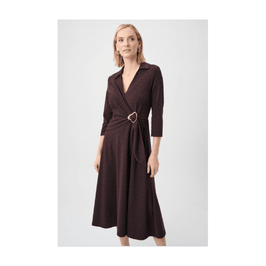 Joseph Ribkoff Herringbone Fit And Flare Wrap Dress