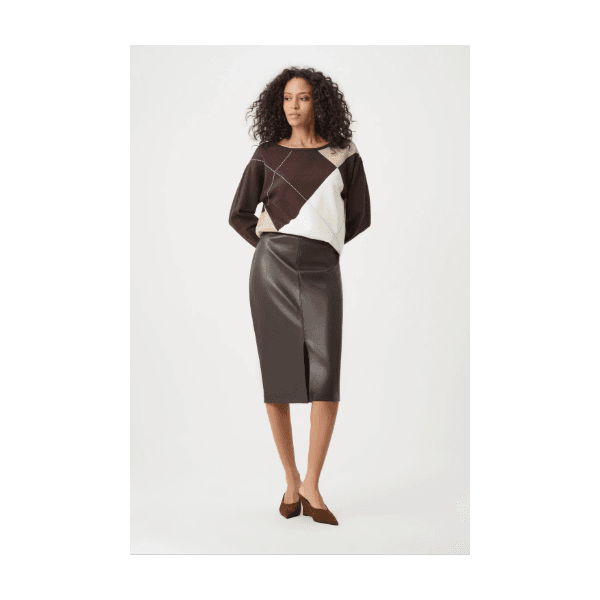 Joseph Ribkoff Leatherette Pencil Skirt