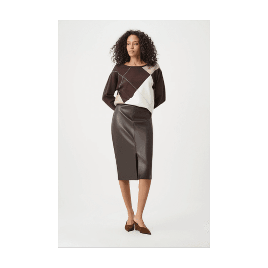 Joseph Ribkoff Leatherette Pencil Skirt