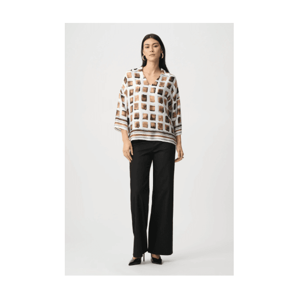 Joseph Ribkoff Satin Geometric Print Boxy Top