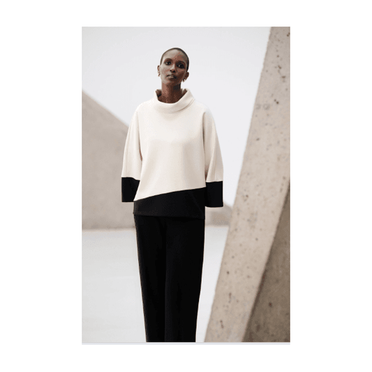 Joseph Ribkoff Scuba Jersey Color Block Trapeze Top