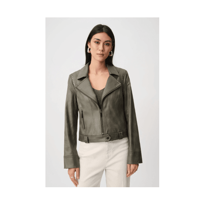 Joseph Ribkoff Foiled Faux Suede Fitted Jacket
