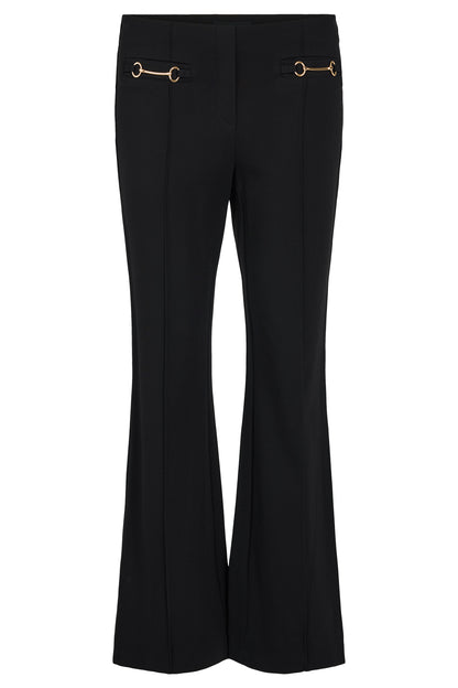 Robell Joella Black Snaffle Detail Kickflare Trousers