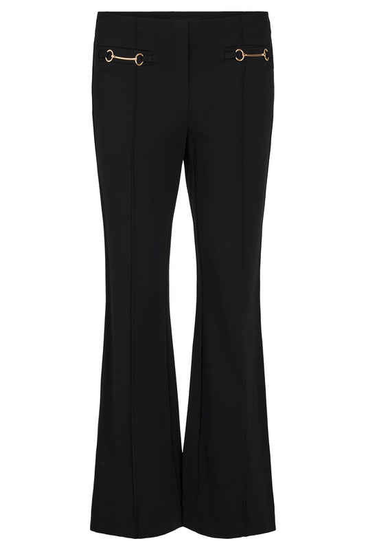 Robell Joella Black Snaffle Detail Kickflare Trousers