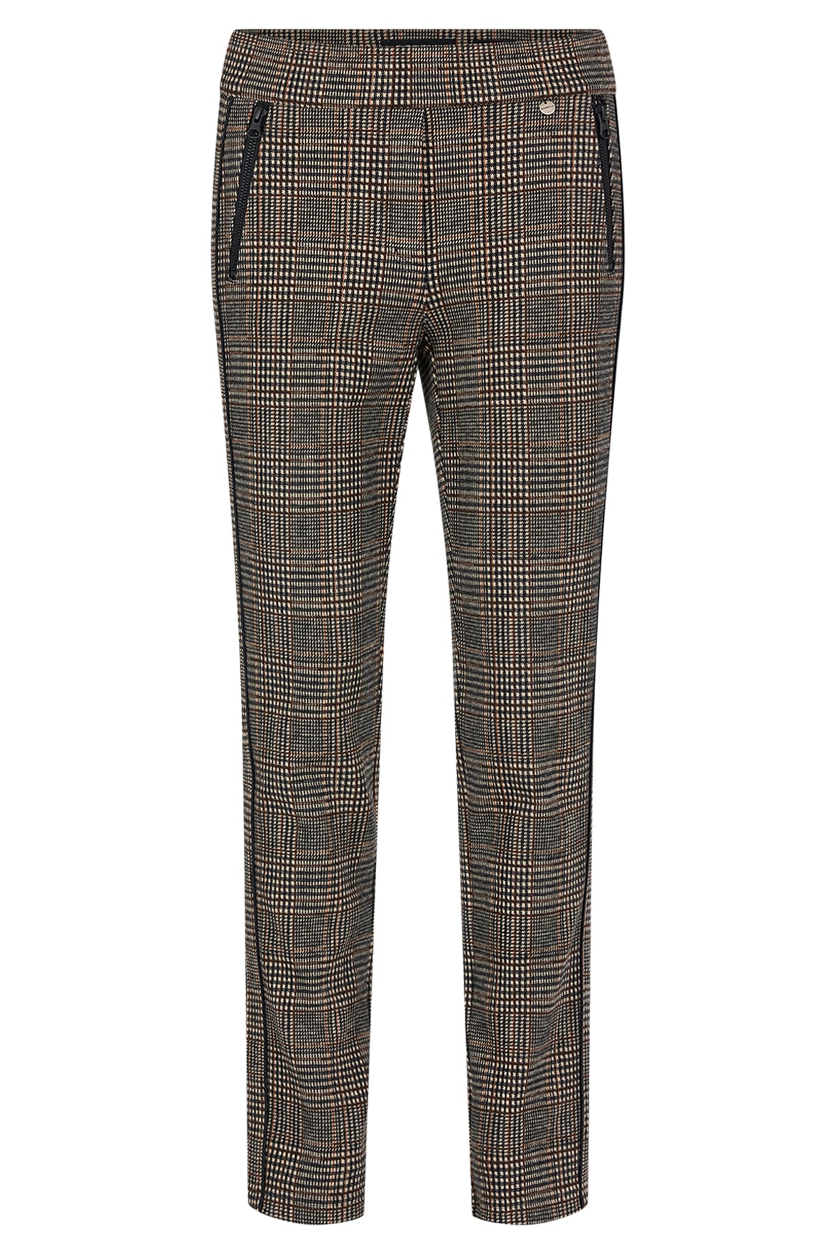 Robell Rita Dark Brown Check Trousers