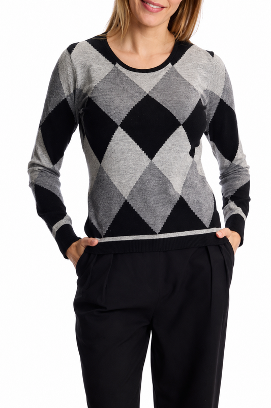 Leo & Ugo Argyle Knit Jumper