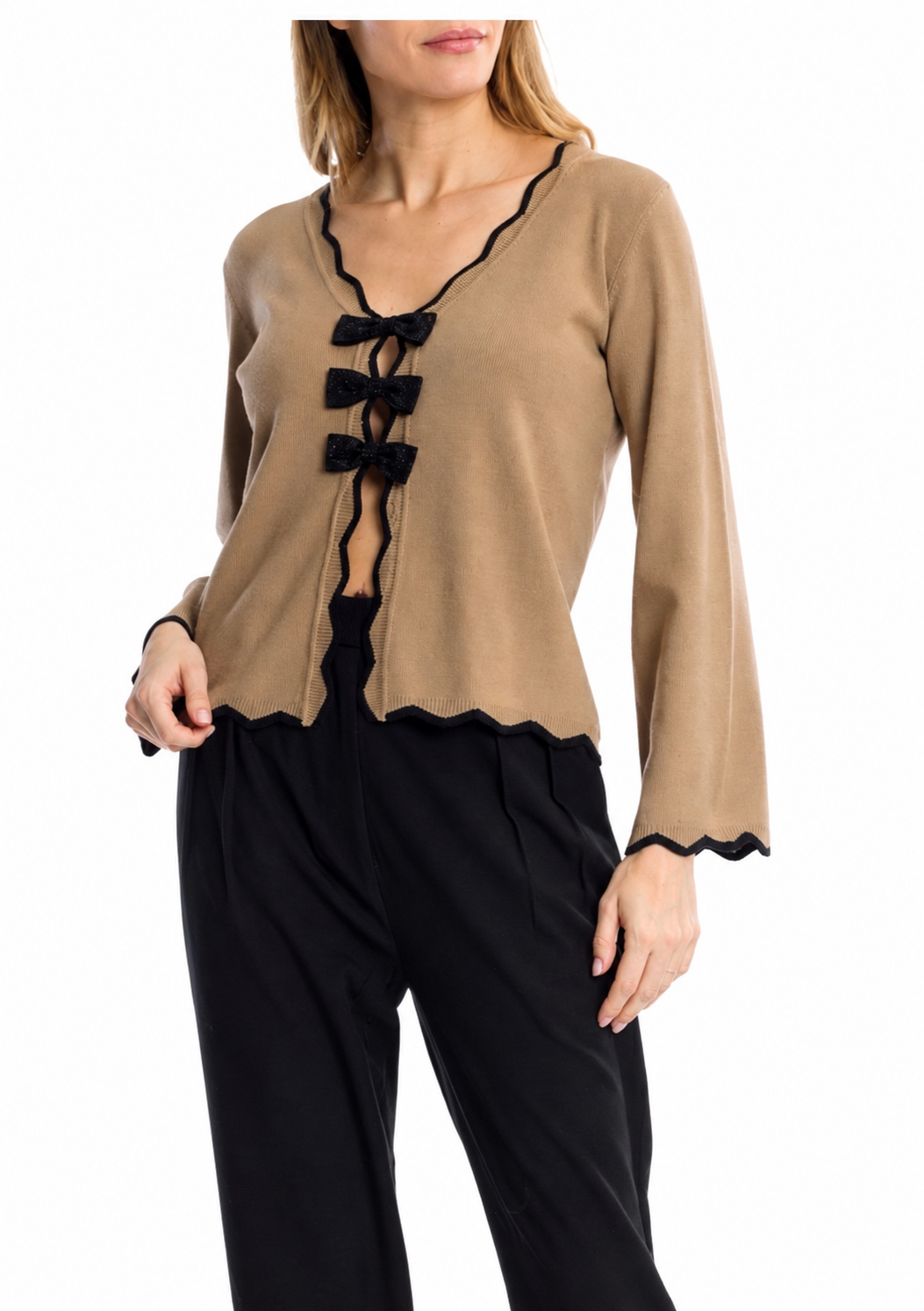 Leo & Ugo Bow-Detail Knit Top