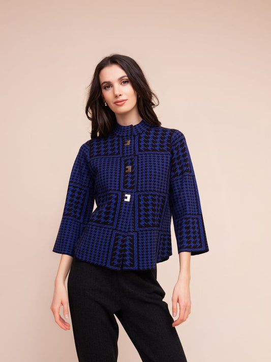 Alison Sheri Houndstooth Knit Jacket