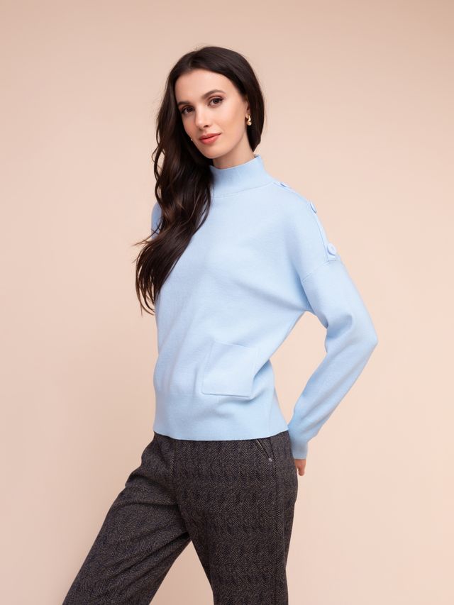 Alison Sheri Mock Neck Knit Jumper