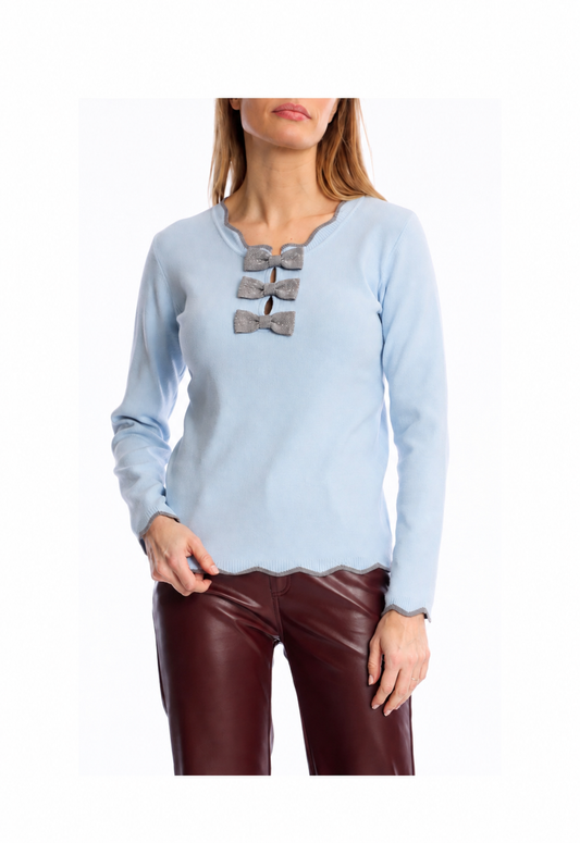 Leo & Ugo Bow-Detail Knit Top
