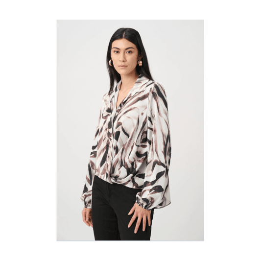 Joseph Ribkoff Animal Print Draped Top