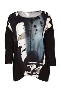 Naya Print Top with Contrast Sleeves
