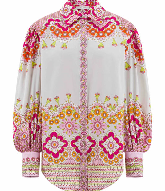 Herzens Rose Floral Silk Blouse