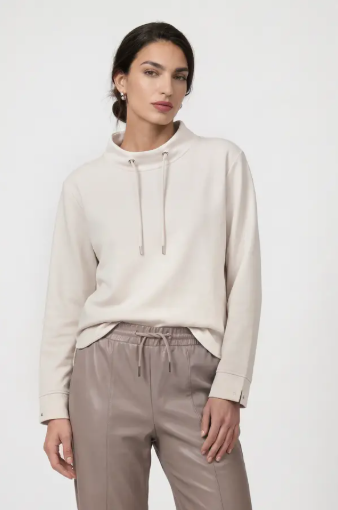 Monari Soft Jersey Jumper with Drawstring Neckline