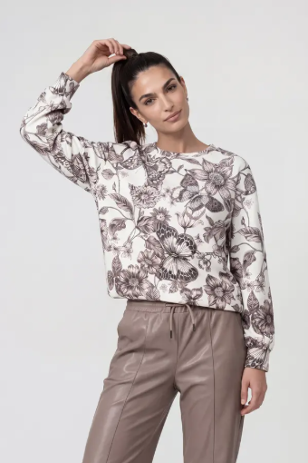 Monari Floral & Butterfly Print Jersey Jumper