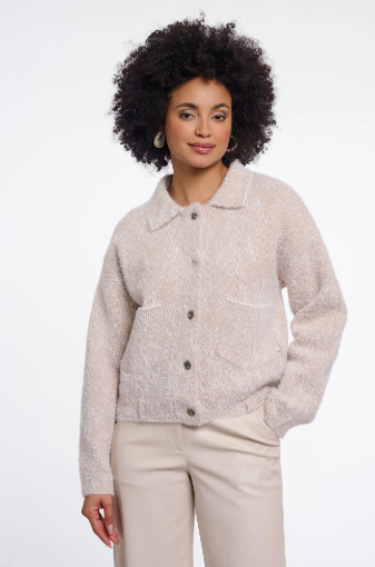 Rino & Pelle Bubbly Textured Boxy Knit Jacket