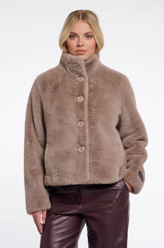 Rino & Pelle Vie Single-Breasted Faux Fur Jacket