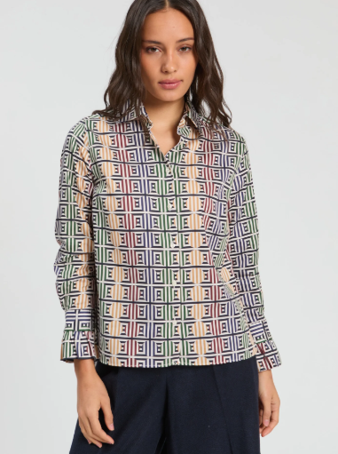Vilagallo Geometric Circle Print Shirt