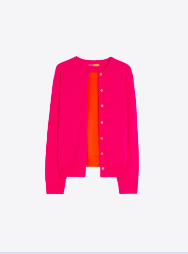 Vilagallo Pink & Orange Layer Wool Jumper