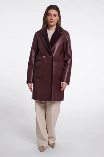 Rino & Pelle Ivon Reversible Faux Leather Coat