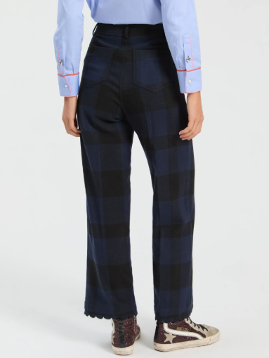 Vilagallo Black & Navy Gingham Trousers