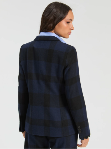 Vilagallo Navy & Black Gingham Jacket