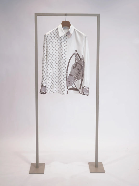 Herzens Horse-Printed Silk Shirt