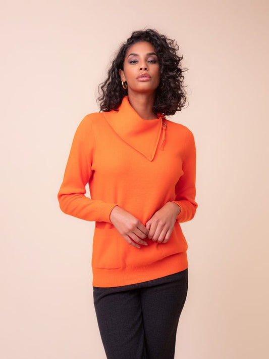 Alison Sheri Asymmetric Funnel Neck Jumper