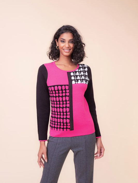 Alison Sheri Geometric Colour Block Knit Jumper