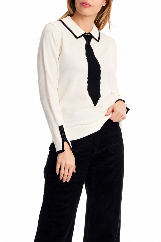 Leo & Ugo Tie-Detail Knit Jumper